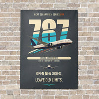 Thumbnail for Boeing 787-8 Dreamliner vertical canvas print - no frame - gray background