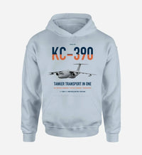 Thumbnail for Embraer KC-390 Millennium design on light blue double-side hoodie, single-side print
