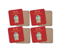 Thumbnail for Tunis-Carthage International Airport (TUN) design on red 4 pieces set coaster