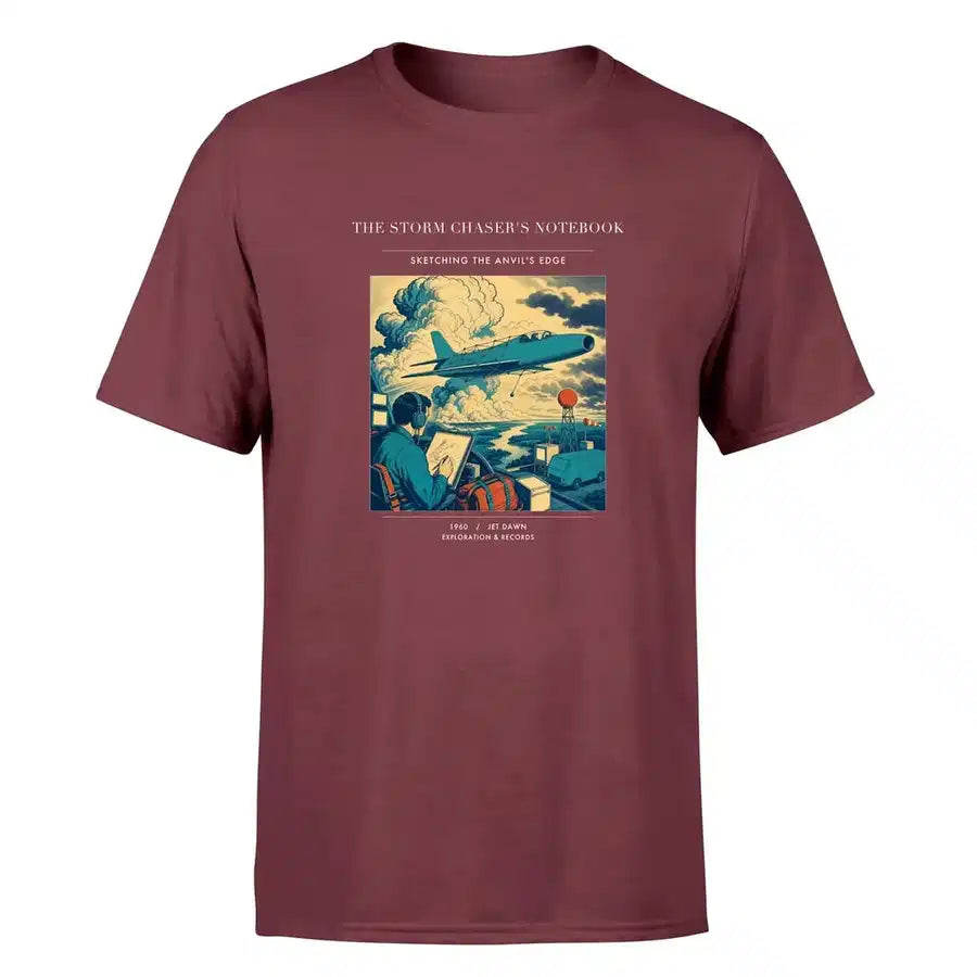 VINTAGE G4393 - The Storm Chaser's Notebook - Premium T-Shirt design on darkred premium t shirt