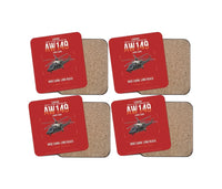 Thumbnail for Leonardo AW149 design on red 4 pieces set coaster