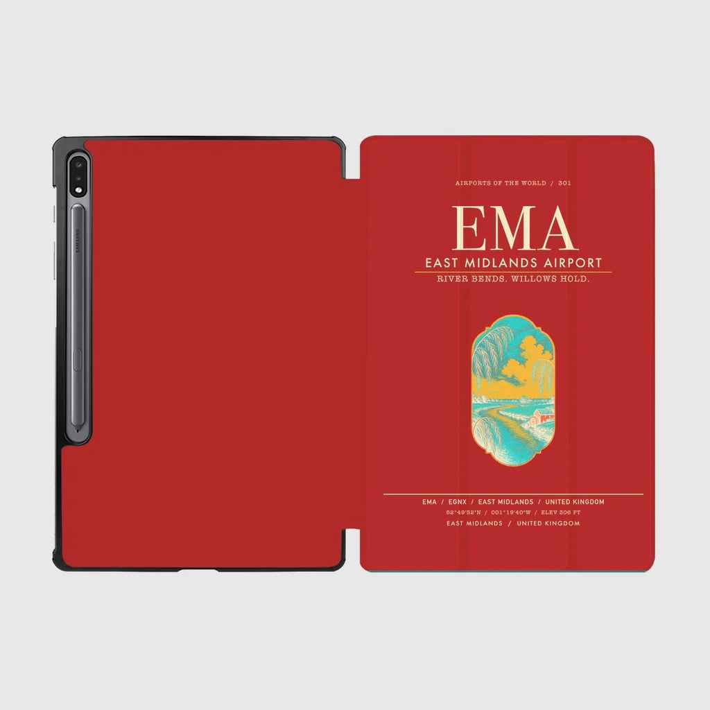 East Midlands Airport (EMA) design on red samsung tablet tablet case