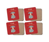 Thumbnail for Ivato International Airport (TNR) design on red 4 pieces set coaster