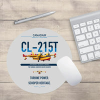Thumbnail for Canadair CL-215T design on light gray round mouse pad