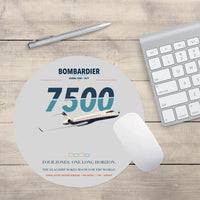 Thumbnail for Bombardier Global 7500 design on light gray round mouse pad