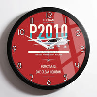 Thumbnail for Tecnam P2010 design on red framed wall clock