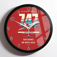 Thumbnail for Boeing 747-400 design on red framed wall clock