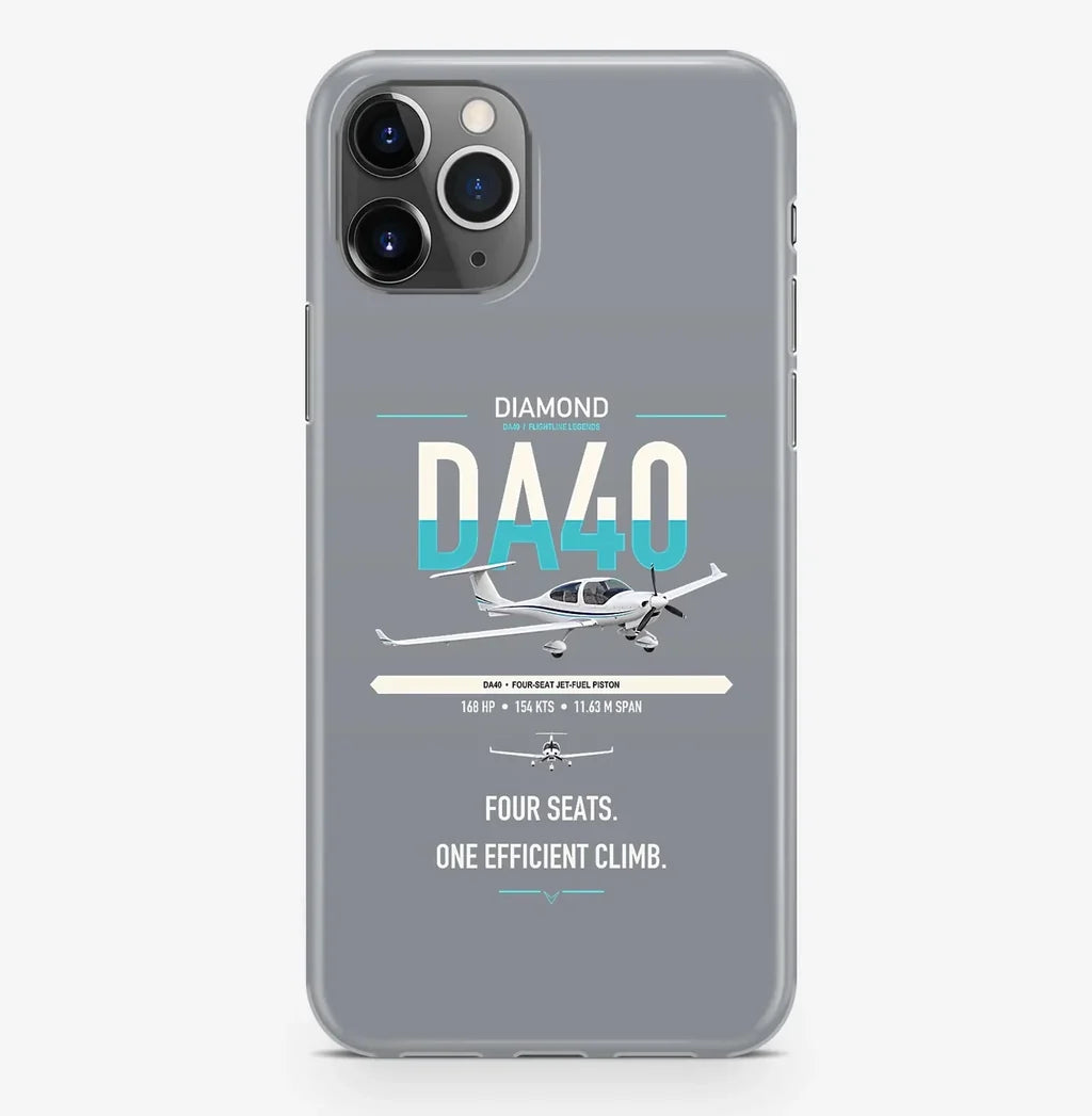 Diamond DA40 design on gray magsafe iphone case, for iPhone Pro Max