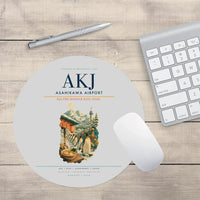 Thumbnail for Asahikawa Airport (AKJ) design on light gray round mouse pad
