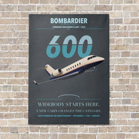 Thumbnail for Bombardier Challenger 600 vertical canvas print - no frame - gray background