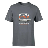 Thumbnail for C-47A Skytrain design on gray double-side t-shirt, single-side print