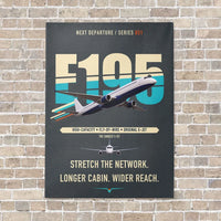 Thumbnail for Embraer E195 vertical canvas print - no frame - gray background