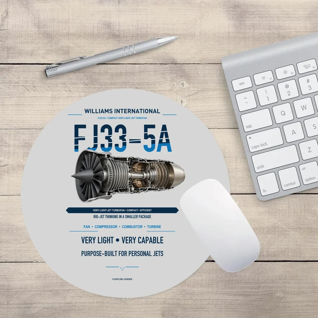 FJ33-5A design on light gray round mouse pad