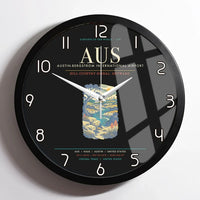Thumbnail for Austin-Bergstrom International Airport AUS Wall-Clock Framed - Black