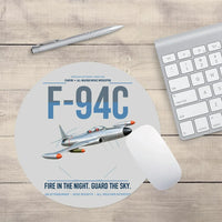 Thumbnail for F-94C Starfire design on light gray round mouse pad