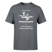 Thumbnail for Cessna Citation X+ design on gray double-side t-shirt, single-side print