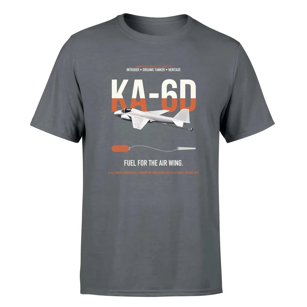 KA-6D Intruder design on gray double-side t-shirt, single-side print