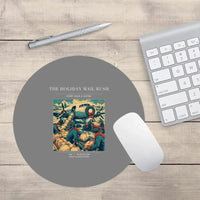 Thumbnail for VINTAGE G4255 - The Holiday Mail Rush - Designed Mouse Pads design on gray round