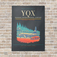 Thumbnail for Gander International Airport YQX vertical canvas print - no frame - gray background
