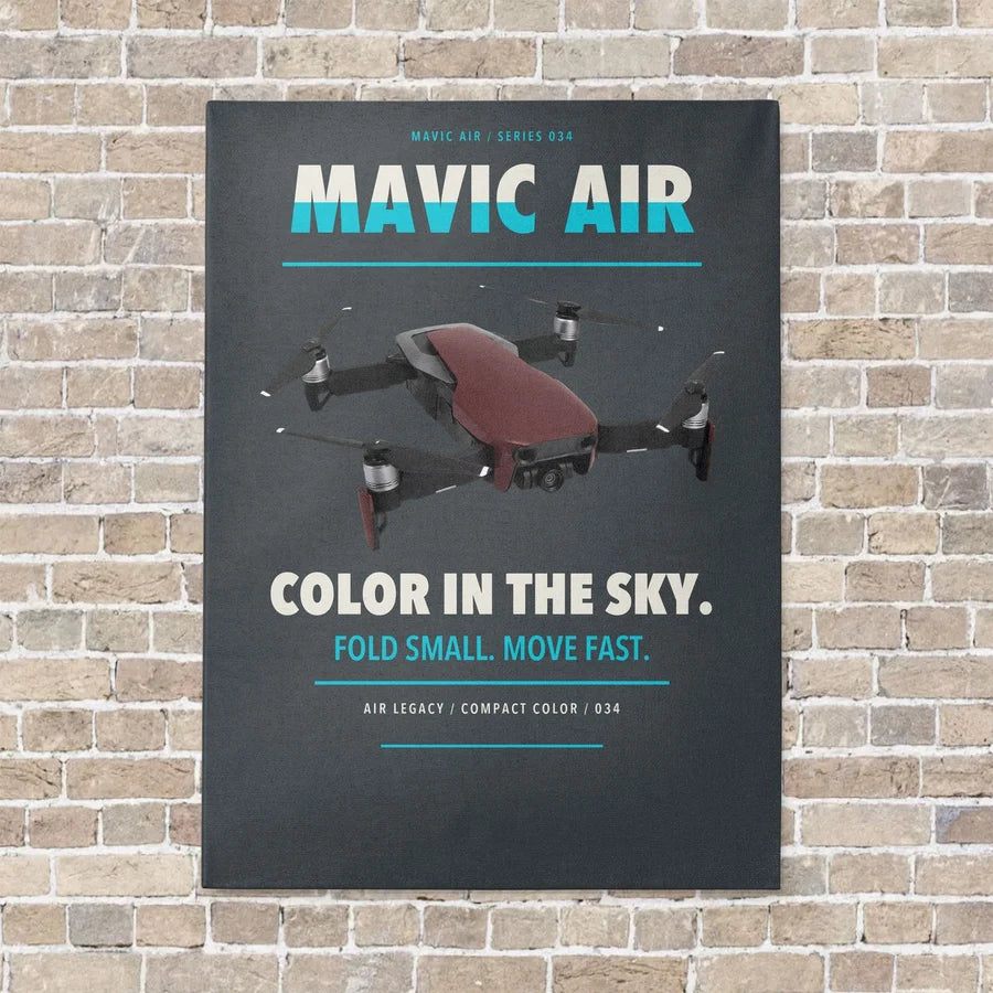 DJI Mavic Air vertical canvas print - no frame - gray background