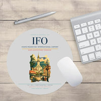 Thumbnail for Ivano-Frankivsk International Airport (IFO) design on light gray round mouse pad