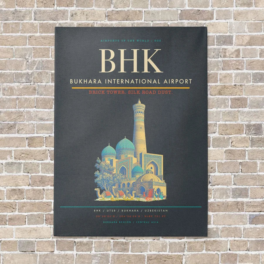 Bukhara International Airport BHK - Canvas No Frame - Gray