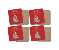 Thumbnail for Cyril E. King Airport (STT) design on red 4 pieces set coaster
