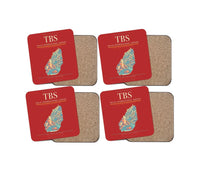 Thumbnail for Tbilisi International Airport (TBS) design on red 4 pieces set coaster