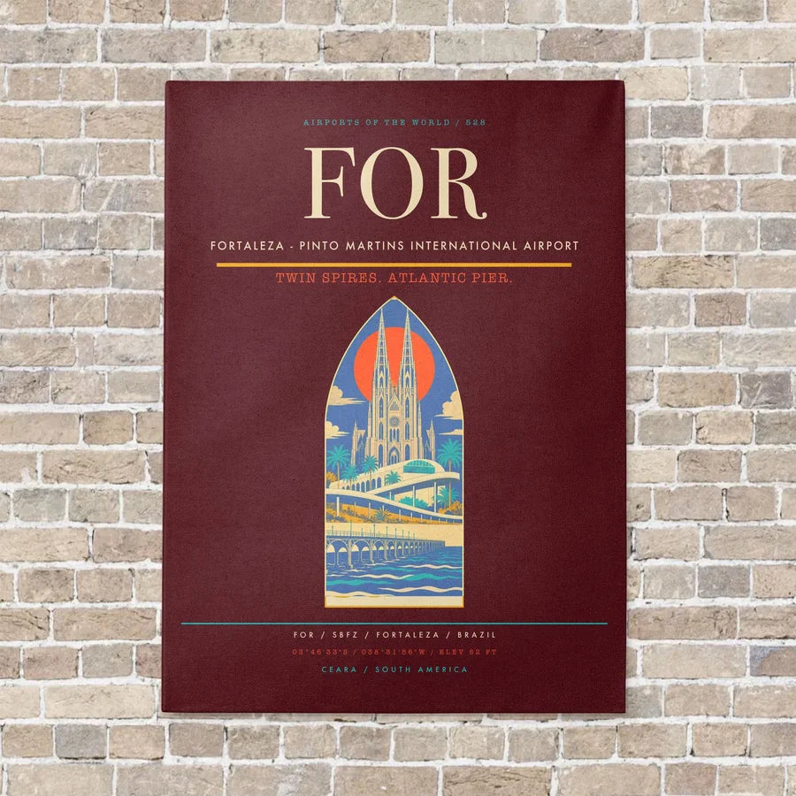 Fortaleza - Pinto Martins International Airport FOR - Canvas No Frame - Dark Red