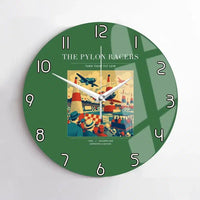 Thumbnail for VINTAGE G4046 - The Pylon Racers - Designed Wall Clocks design on green no-frame