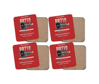 Thumbnail for BR710 design on red 4 pieces set coaster