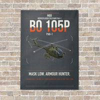 Thumbnail for MBB BO 105P PAH-1 vertical canvas print - no frame - gray background