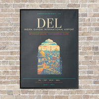 Thumbnail for Indira Gandhi International Airport Delhi DEL - Canvas Framed - Gray