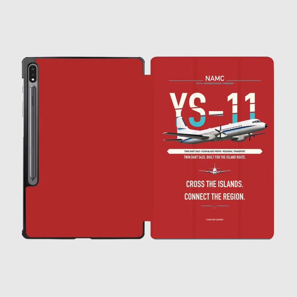 NAMC YS-11A design on red samsung tablet tablet case