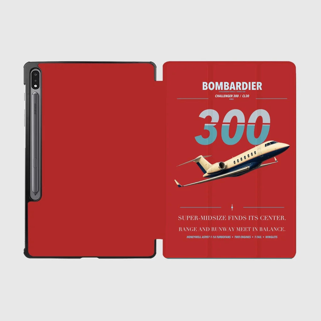Bombardier Challenger 300 design on red samsung tablet tablet case