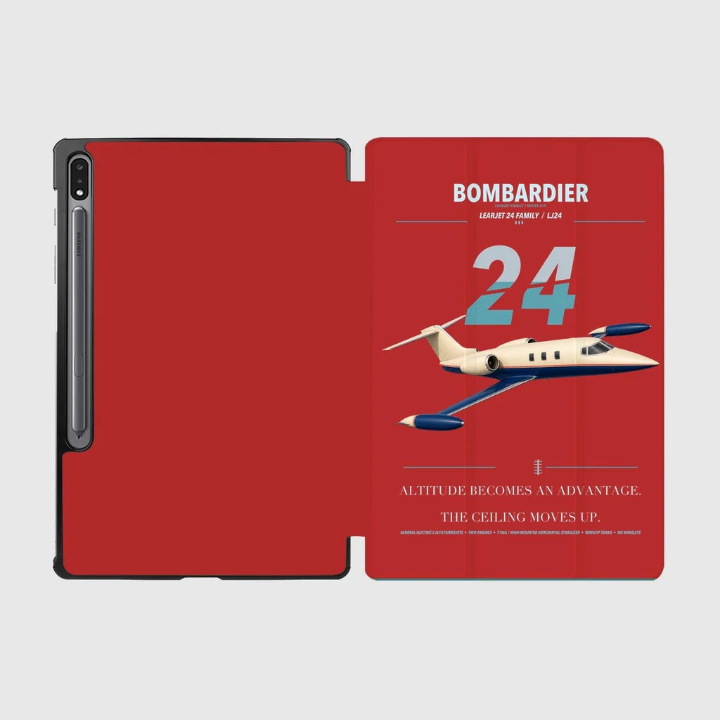 Bombardier Learjet 24 design on red samsung tablet tablet case