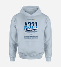 Thumbnail for Airbus A321XLR design on light blue hoodie single side