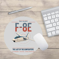 Thumbnail for F-8E Crusader design on light gray round mouse pad