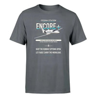 Thumbnail for Cessna Citation Encore+ design on gray double-side t-shirt, single-side print
