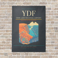 Thumbnail for Deer Lake Regional Airport YDF vertical canvas print - no frame - gray background