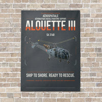 Thumbnail for Aérospatiale SA 316B Alouette III vertical canvas print - no frame - gray background