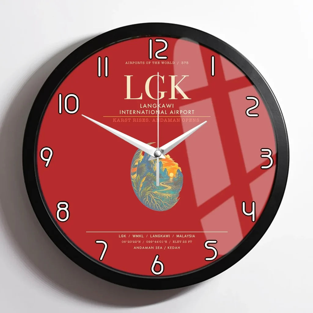 Langkawi International Airport LGK Wall-Clock Framed - Red