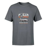 Thumbnail for C-54D Skymaster design on gray double-side t-shirt, single-side print