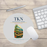 Thumbnail for Tokunoshima Airport (TKN) design on light gray round mouse pad