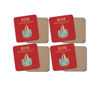 Thumbnail for Roberts Field (RDM) design on red 4 pieces set coaster