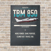 Thumbnail for Socata TBM 850 vertical canvas print - no frame - gray background