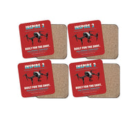 Thumbnail for DJI Inspire 2 design on red 4 pieces set coaster