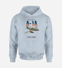 Thumbnail for Messerschmitt Me 262A-1a design on light blue double-side hoodie, single-side print