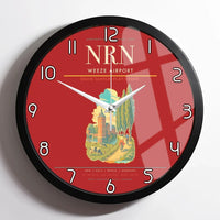Thumbnail for Weeze Airport (NRN) design on red framed wall clock
