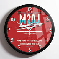 Thumbnail for Mooney M20J 201 design on red framed wall clock